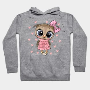 Cute fashion owl in a dress Hoodie